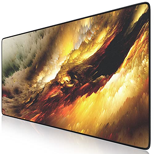 TITANWOLF - XXL Mauspad Gaming 900x400 mm - XXL Mousepad groß - Tischunterlage Large Size - verbessert Präzision und Geschwindigkeit - auch für Roccat Razer Logitech Maus und Tastatur - Golden Storm von CSL-Computer