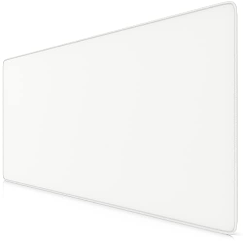 TITANWOLF - XXL Mauspad komplett Weiss Speed Gaming 900 x 400mm - XXL Mousepad - Tischunterlage Large Size - verbessert Präzision & Geschwindigkeit - Stabiler Halt auf glatten Oberflächen von CSL-Computer