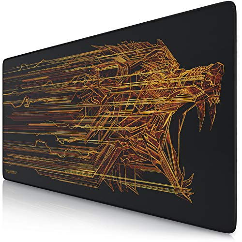 TITANWOLF XXL Speed Gaming Mauspad - 900 x 400 mm - XXL Mousepad - Tischunterlage mit Titanwolf-Motiv - verbessert Präzision und Geschwindigkeit - Stabiler Halt auf glatten Oberflächen von CSL-Computer