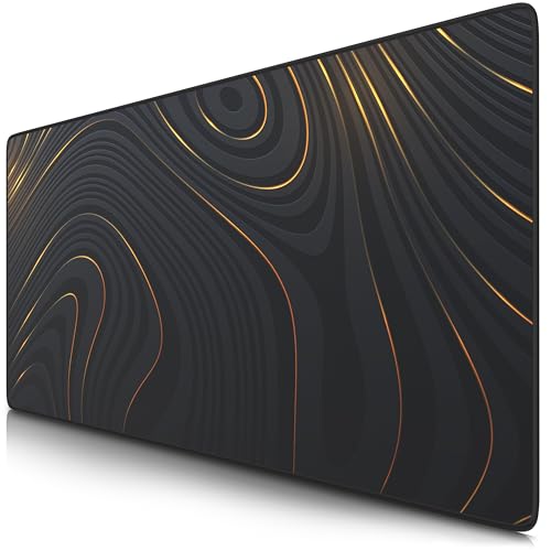 TITANWOLF - XXL Speed Gaming Mauspad 900 x 400mm - XXL Mousepad - Tischunterlage Large Size - verbessert Präzision und Geschwindigkeit - Abstract Lines #2 von CSL-Computer