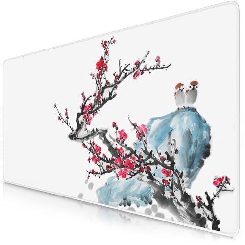 CSL-Computer TITANWOLF - XXL Speed Gaming Mauspad 900 x 400mm - XXL Mousepad - Tischunterlage Large Size - verbessert Präzision und Geschwindigkeit - Ink Sakura 3 von CSL-Computer
