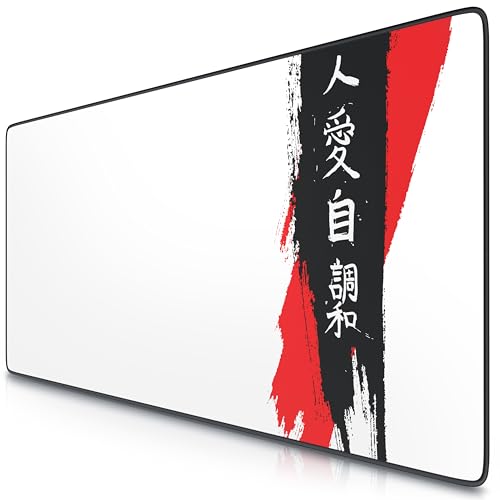 TITANWOLF - XXL Speed Gaming Mauspad 900 x 400mm - XXL Mousepad - Tischunterlage Large Size - verbessert Präzision und Geschwindigkeit - Japan Ink Letters Design von CSL-Computer