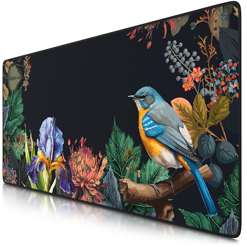 TITANWOLF - XXL Speed Gaming Mauspad 900 x 400mm - XXL Mousepad - Tischunterlage Large Size - verbessert Präzision und Geschwindigkeit - Modern Floral von CSL-Computer