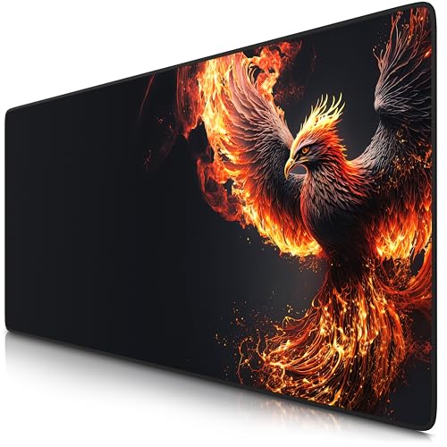 TITANWOLF - XXL Speed Gaming Mauspad 900 x 400mm - XXL Mousepad - Tischunterlage Large Size - verbessert Präzision und Geschwindigkeit - Phoenix von CSL-Computer