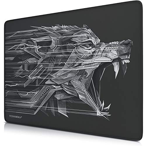 TITANWOLF - XXL Speed Gaming Mauspad Titanwolf 440 x 350mm - XXL Mousepad - Tischunterlage Large Size - verbessert Präzision und Geschwindigkeit von CSL-Computer