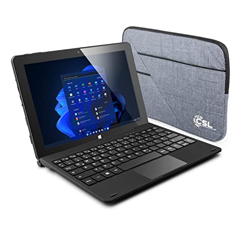 Tablet CSL Panther Tab HD Windows 10 Pro mit Tastatur und Tasche, 10,1 Zoll 1920x1200 IPS, Intel N4120 CPU 4x2600 MHz, 128 GB eMMC + 256 GB M.2 SSD, 4 GB DDR4-RAM, USB 3.1 Typ A&C, HDMI, WLAN, BT von CSL-Computer