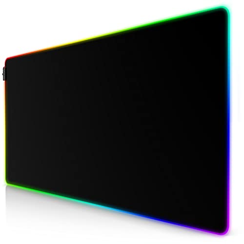 Titanwolf - XXXL RGB Gaming Mauspad – 1200 x 600 mm - Mousepad - LED Multi Color - 7 LED Farben Plus 4 Effektmodi - für Präzision und Geschwindigkeit - Gummierte Unterseite - abwaschbar von CSL-Computer