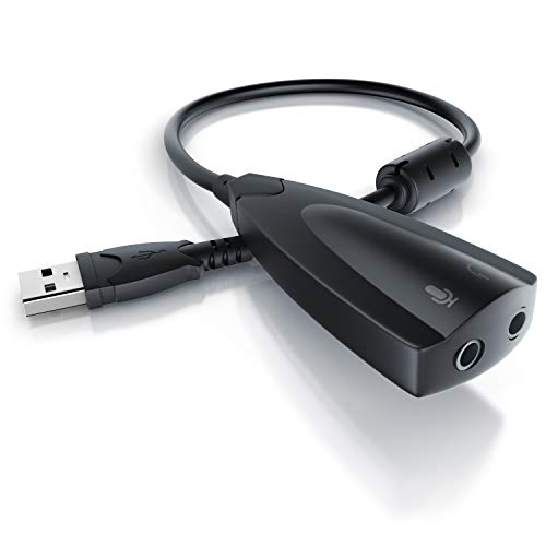 USB 7.1 Soundkarte extern - Virtual Surround - Sound Card Adapter - Dynamic 3D Surround - für Computer Notebook Ultrabook Tablet-PC MacBook - Plug & Play - Windows 11-kompatibel - schwarz von CSL-Computer