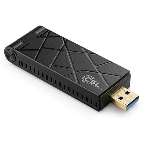 WLAN USB 3.0 Stick 1200 MBit/s @ 5 GHz (600 MBit/s @ 2,4 GHz) - CSL AX-1800 - Realtek RTL8832AU Chipsatz, IEEE 802.11 a/b/g/n/ac/ax, WEP, WPA, WPA2, WPA3, AES, WiFi 6 von CSL-Computer