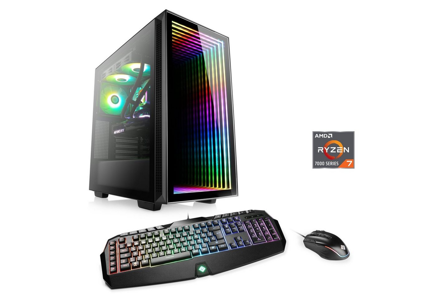 CSL Aqueon A77280 Extreme Edition Gaming-PC (AMD Ryzen 7 7800X3D, NVIDIA GeForce RTX 4070, 64 GB RAM, 4000 GB SSD, Wasserkühlung) von CSL