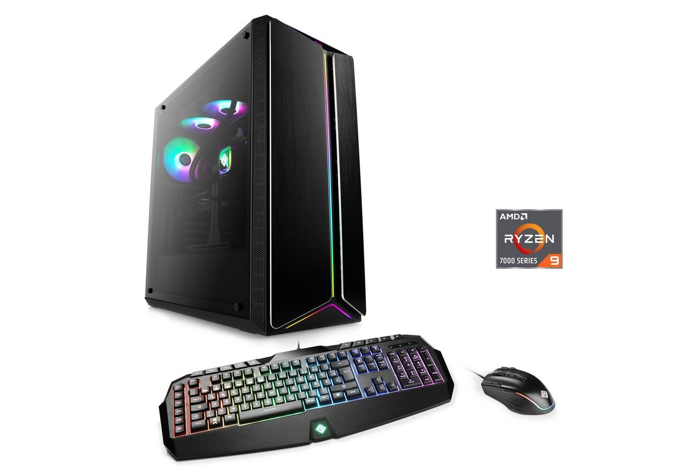 CSL Aqueon A99290 Extreme Edition Gaming-PC (AMD Ryzen 9 7950X3D, NVIDIA GeForce RTX 4070, 64 GB RAM, 4000 GB SSD, Wasserkühlung) von CSL