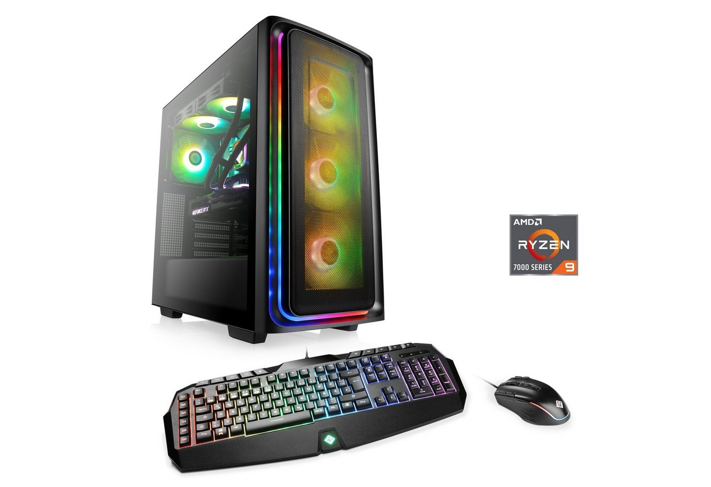 CSL Aqueon A99370 Extreme Edition Gaming-PC (AMD Ryzen 9 7950X3D, NVIDIA GeForce RTX 4070, 32 GB RAM, 2000 GB SSD, Wasserkühlung) von CSL