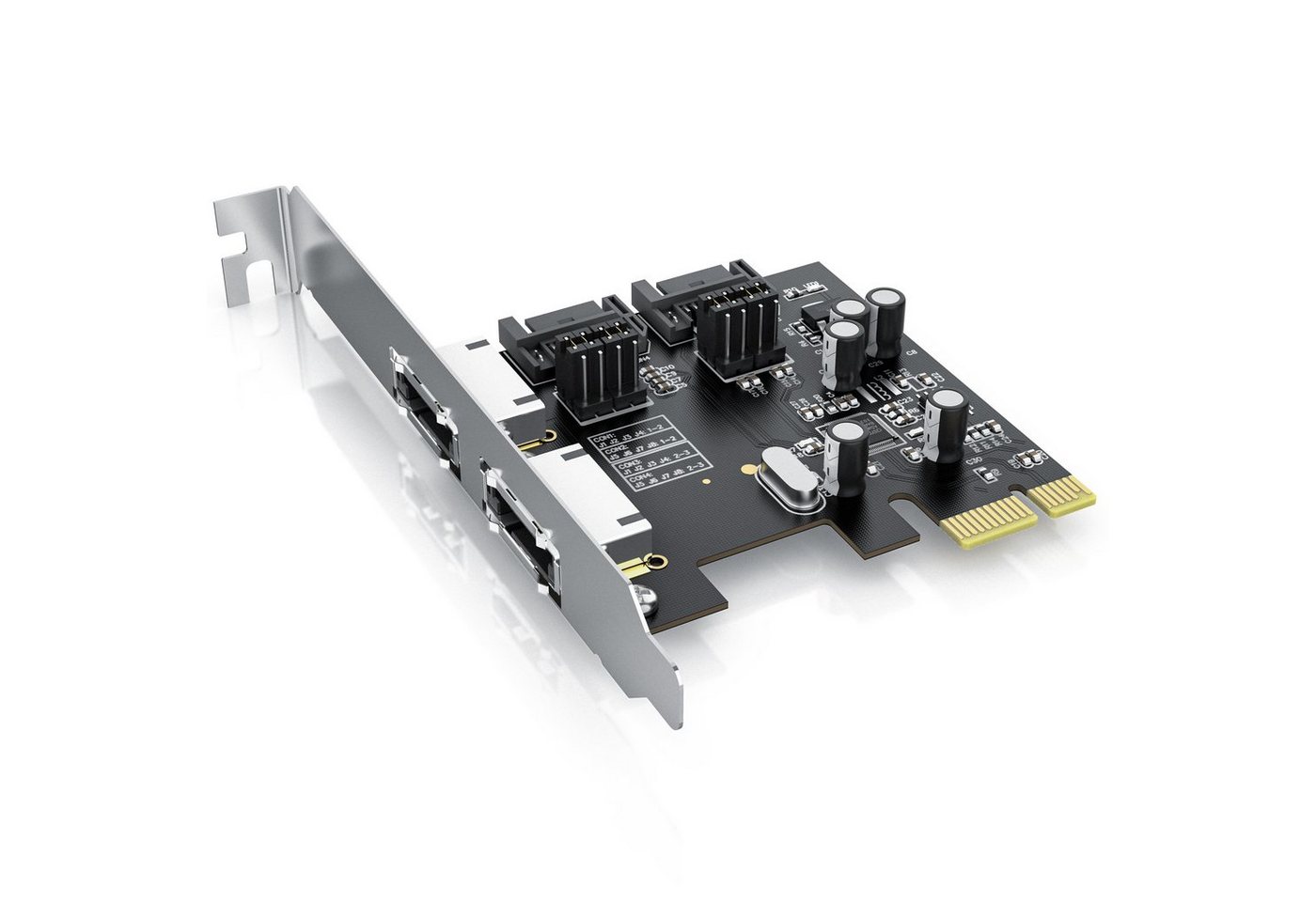 CSL Computer-Adapter, PCIe Karte, SATA III / eSata III, 2x intern SATA, 2x extern eSATA von CSL