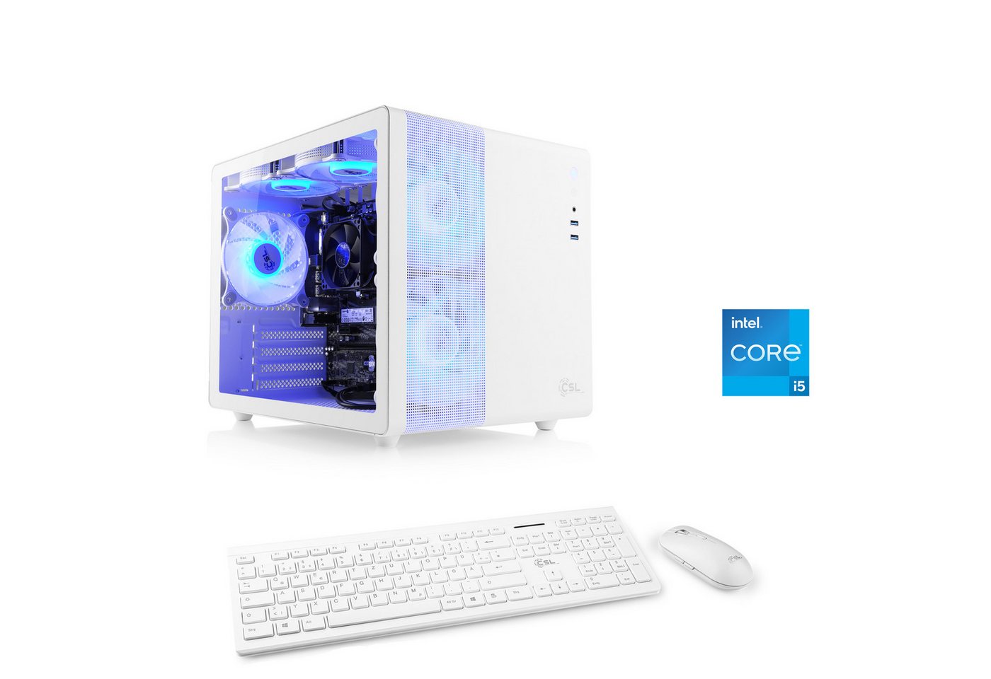 CSL Cube V24125 PC (Intel® Core i5 12400, 16 GB RAM, 500 GB SSD, Luftkühlung) von CSL