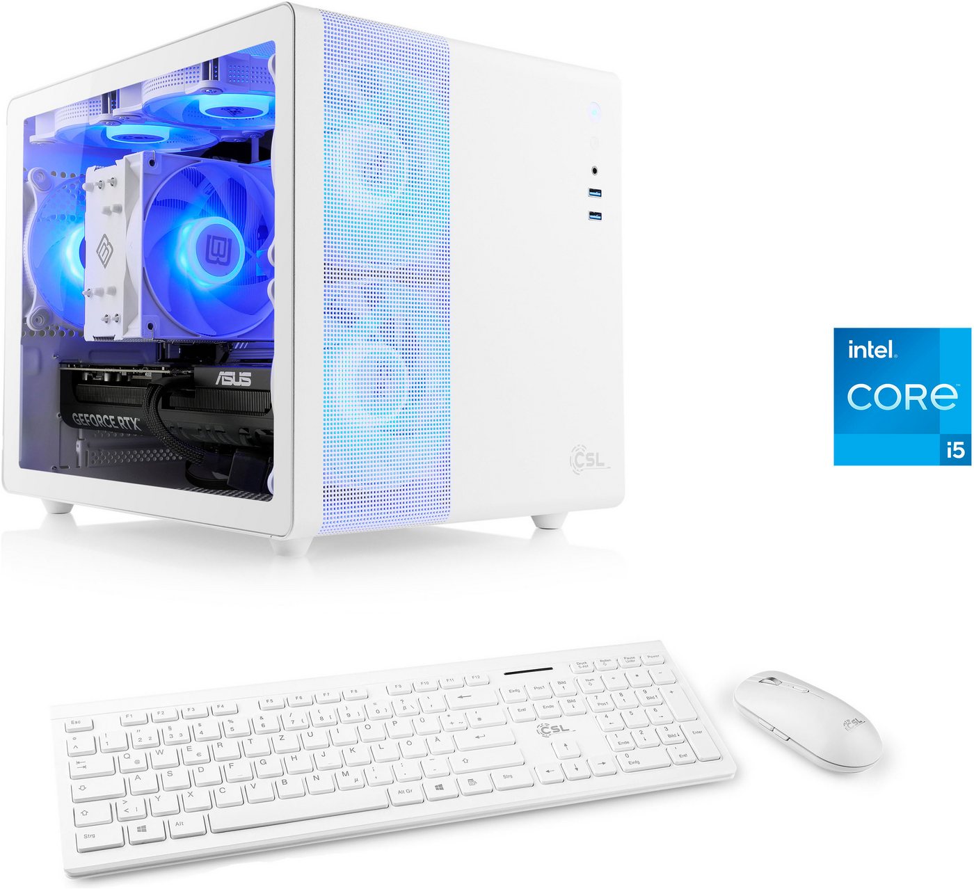 CSL Cube V24129 PC (Intel® Core i5 12400F, GeForce RTX 3050, 16 GB RAM, 500 GB SSD, Luftkühlung) von CSL