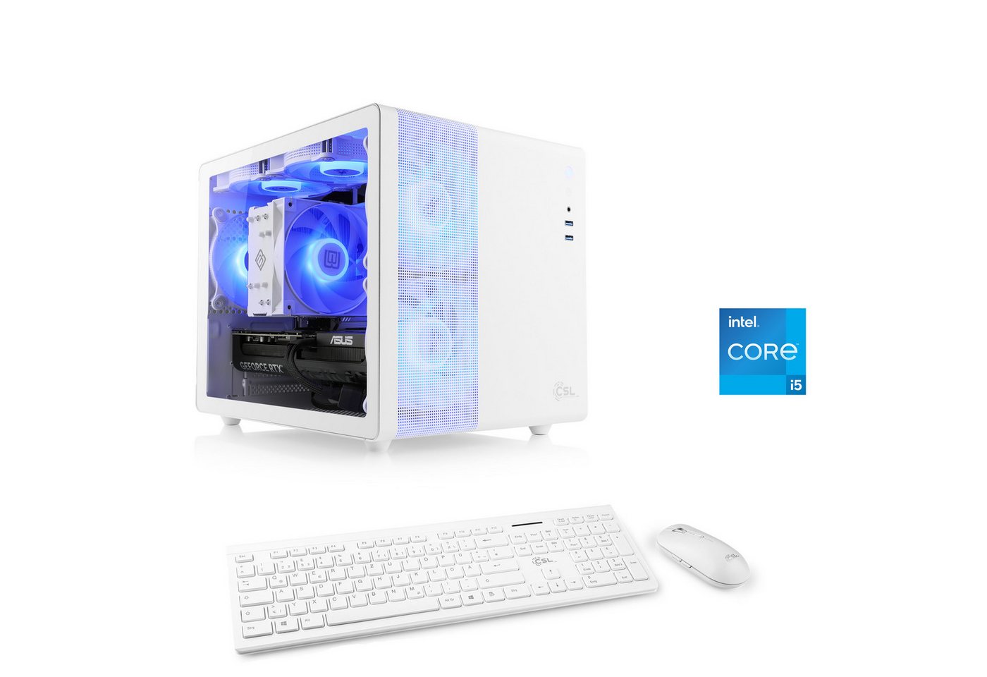 CSL Cube V24131 PC (Intel® Core i5 12400F, GeForce RTX 3050, 16 GB RAM, 500 GB SSD, Luftkühlung) von CSL