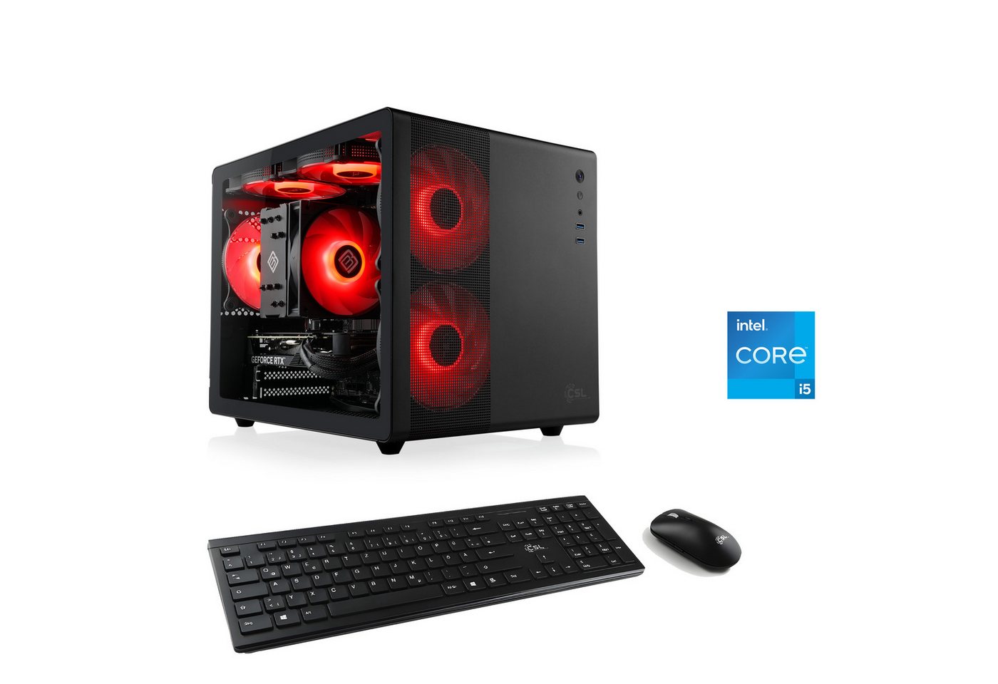 CSL Cube V24160 PC (Intel® Core i5 14400F, GeForce RTX 3050, 32 GB RAM, 1000 GB SSD, Luftkühlung) von CSL