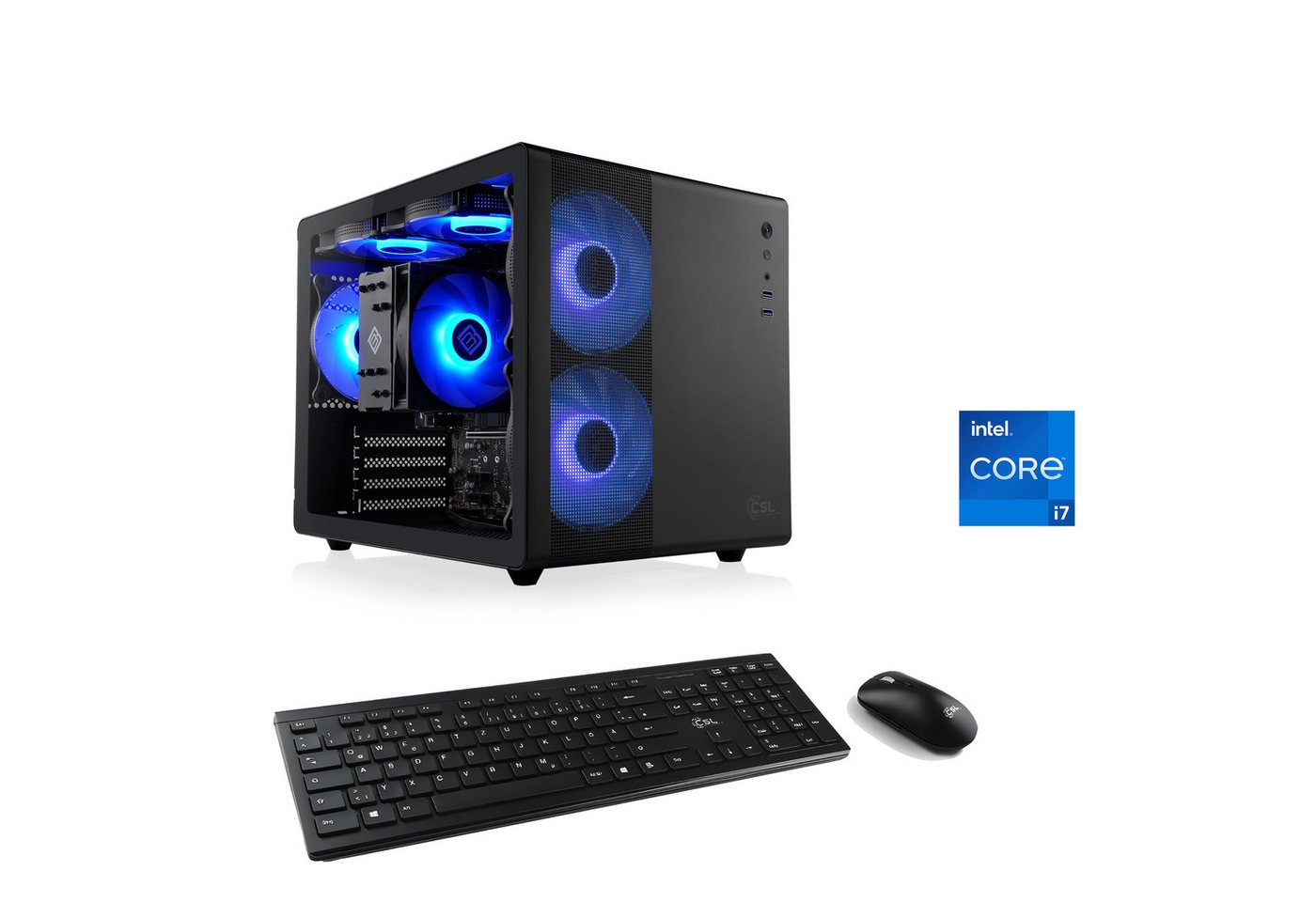 CSL Cube V24163 PC (Intel® Core i7 14700, 16 GB RAM, 500 GB SSD, Luftkühlung) von CSL