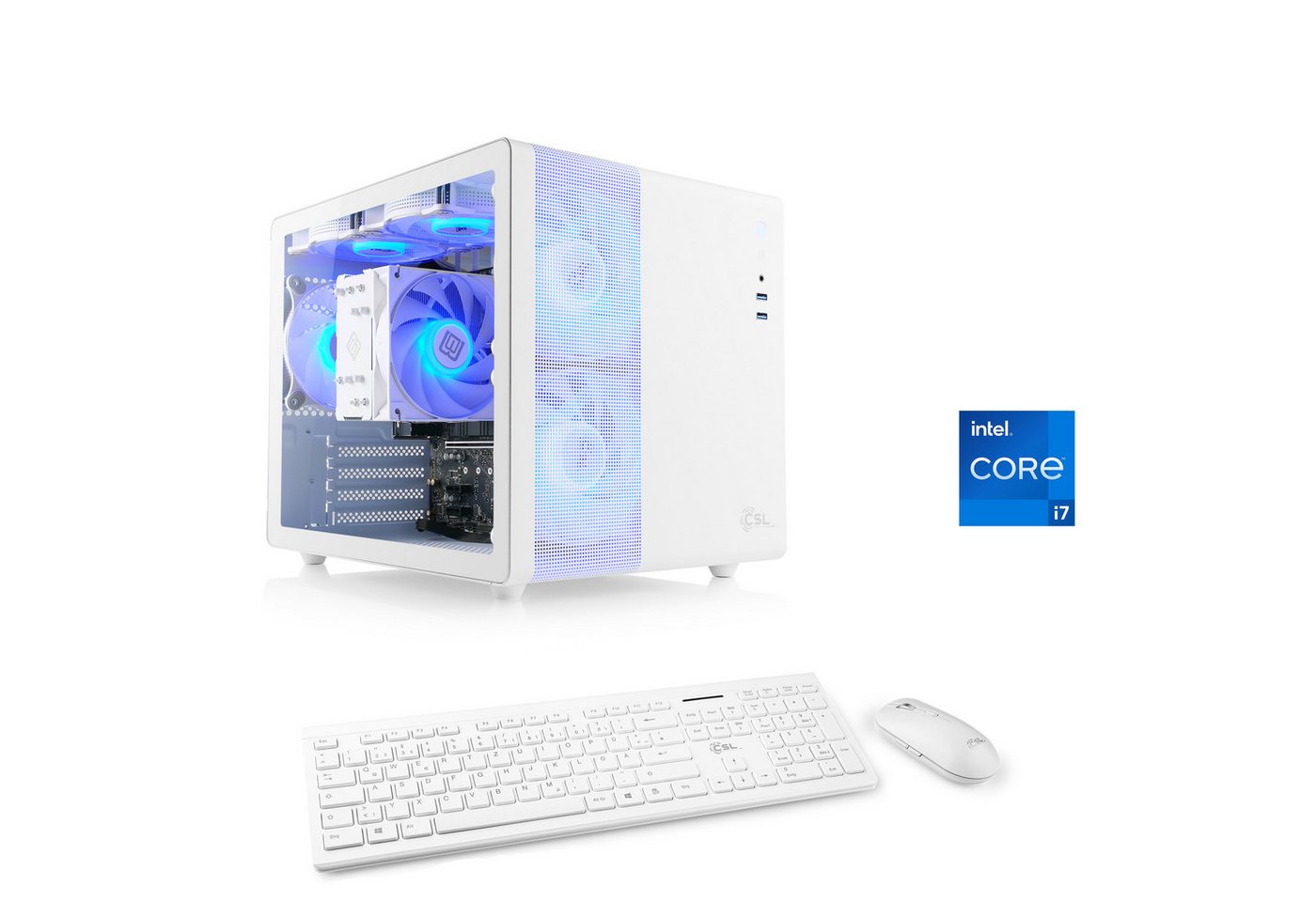 CSL Cube V24165 PC (Intel® Core i7 14700, 32 GB RAM, 1000 GB SSD, Luftkühlung) von CSL