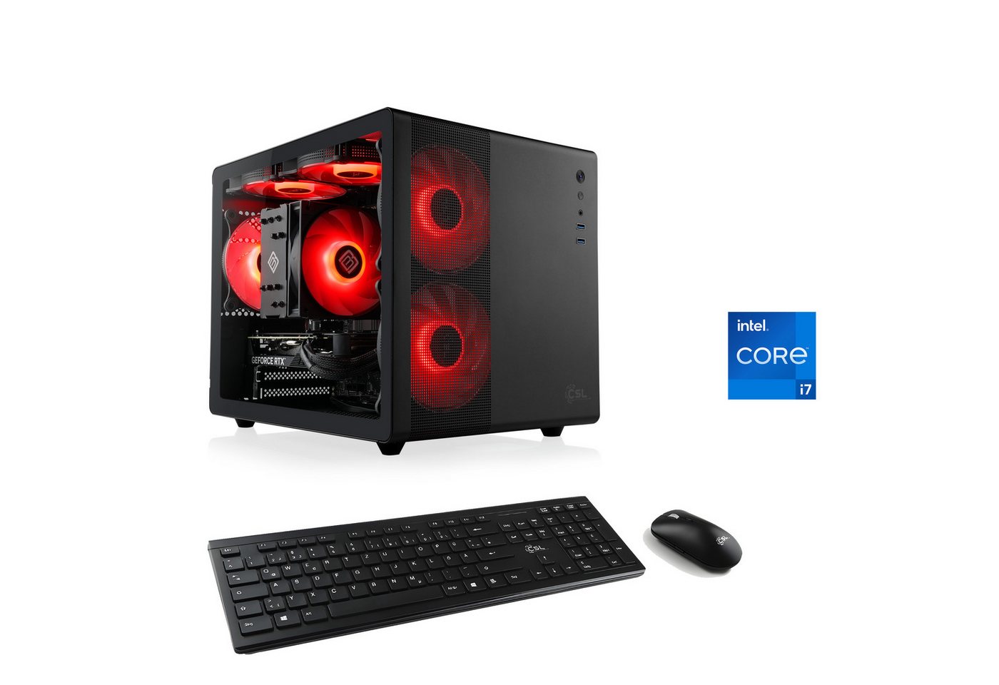 CSL Cube V24172 PC (Intel® Core i7 14700F, GeForce RTX 3050, 32 GB RAM, 1000 GB SSD, Luftkühlung) von CSL