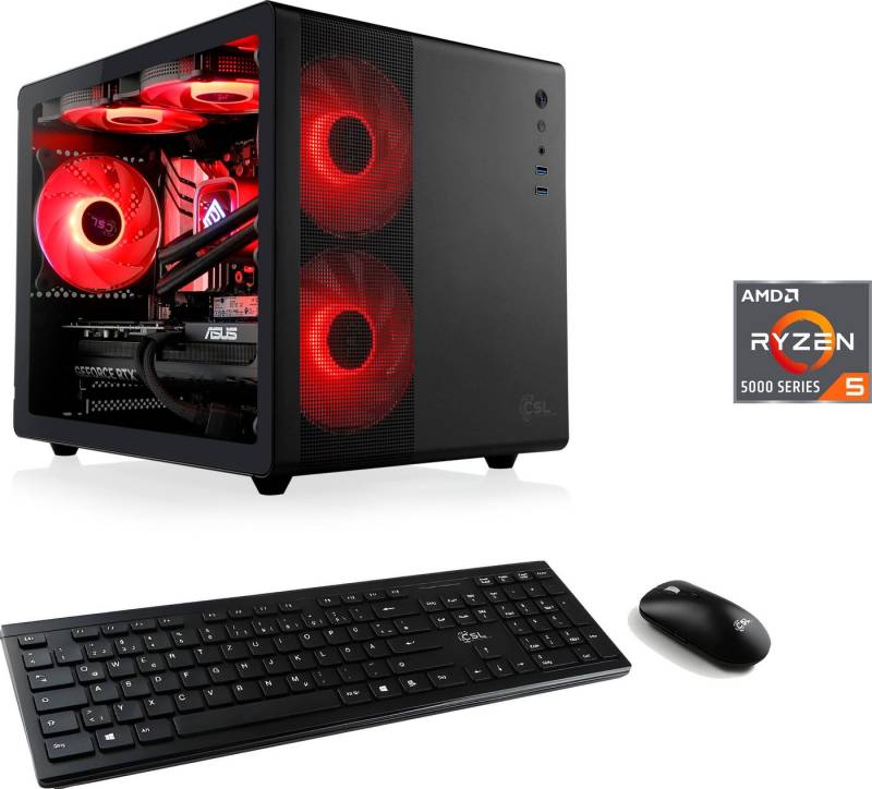 CSL Cube V24194 PC (AMD Ryzen 5 5600, GeForce RTX 4060, 64 GB RAM, 1000 GB SSD, Wasserkühlung) von CSL