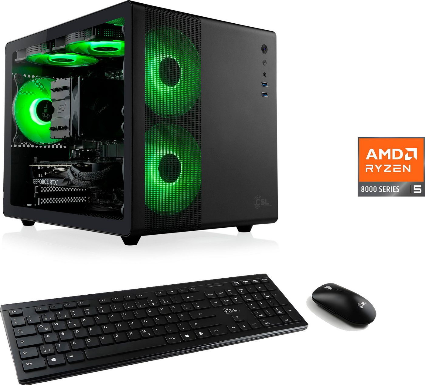 CSL Cube V24219 PC (AMD Ryzen 5 8400F, GeForce RTX 4060, 32 GB RAM, 1000 GB SSD, Luftkühlung) von CSL