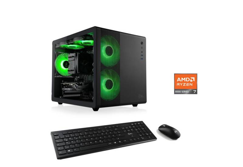 CSL Cube V24225 PC (AMD Ryzen 7 8700F, GeForce RTX 4060, 32 GB RAM, 1000 GB SSD, Luftkühlung) von CSL