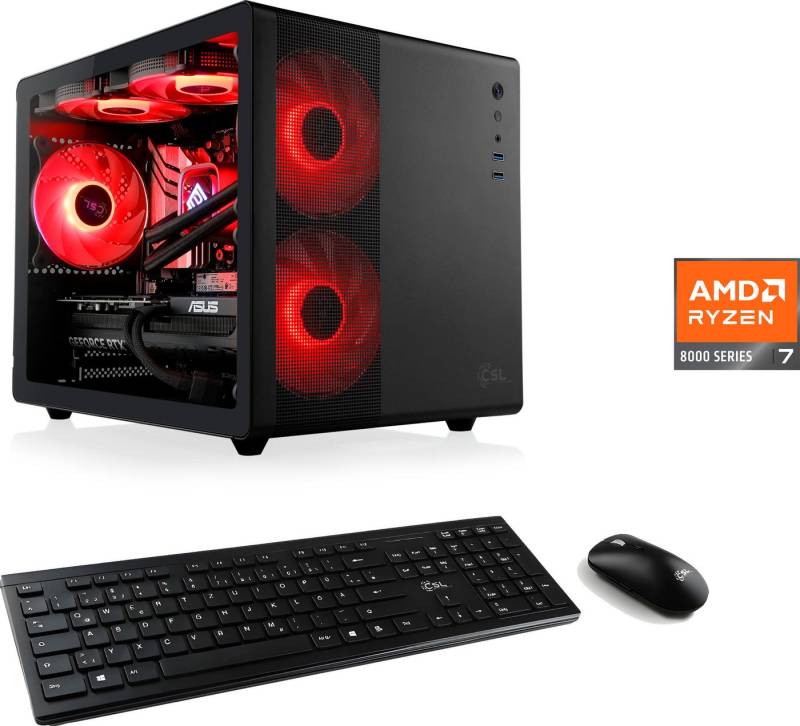CSL Cube V24226 PC (AMD Ryzen 7 8700F, GeForce RTX 4060, 32 GB RAM, 1000 GB SSD, Wasserkühlung) von CSL