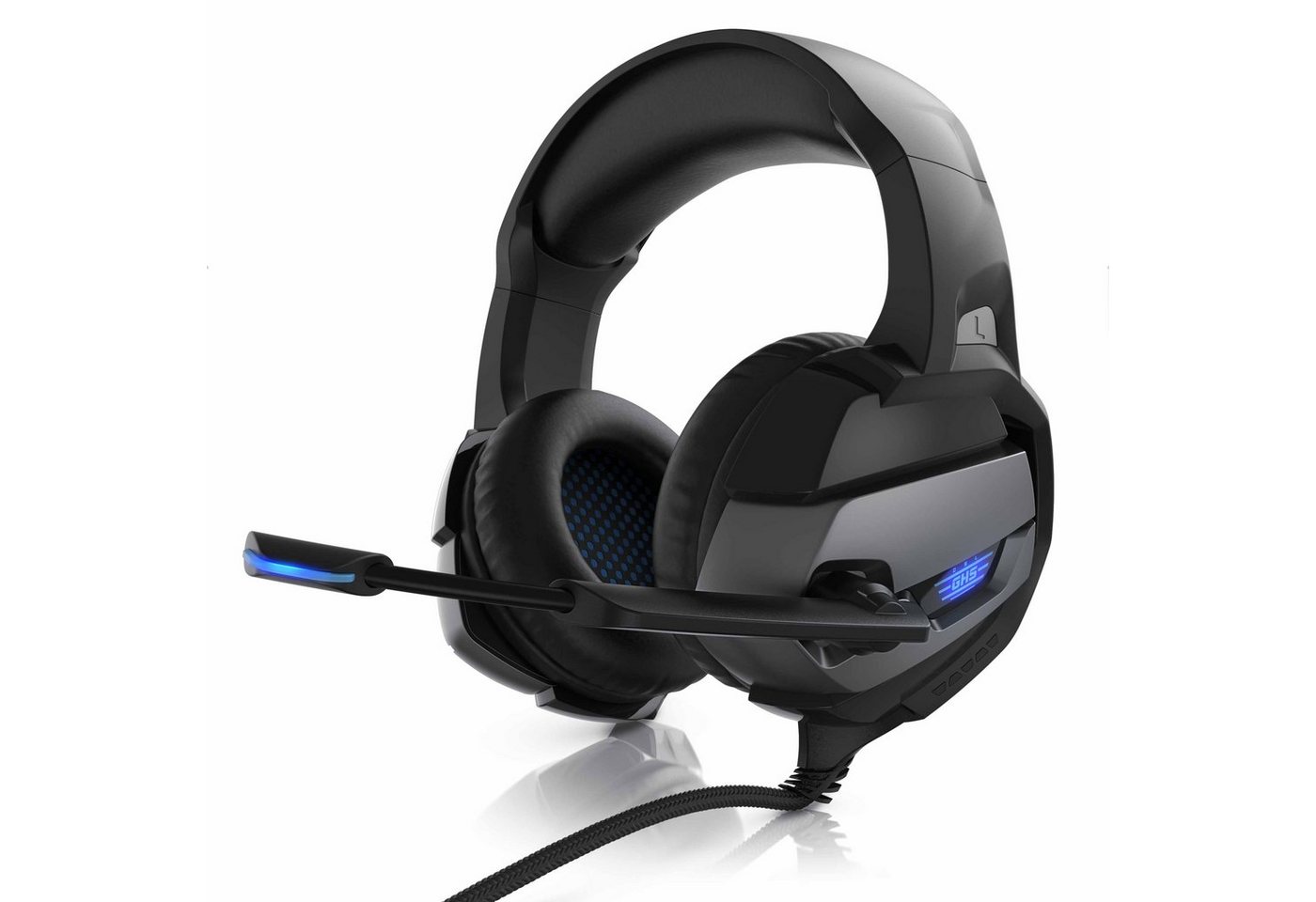 CSL Gaming-Headset (Blaue LED-Beleuchtung, Kopfbügel variabel verstellbar, Bietet kristallklaren Hoch-, Mittel- und Tieftonbereich + dynamische Basswiedergabe, Gaming Headset GHS-221" Mikrofon AUX geeignet für PC/ PS4/ PS4 Pro)" von CSL
