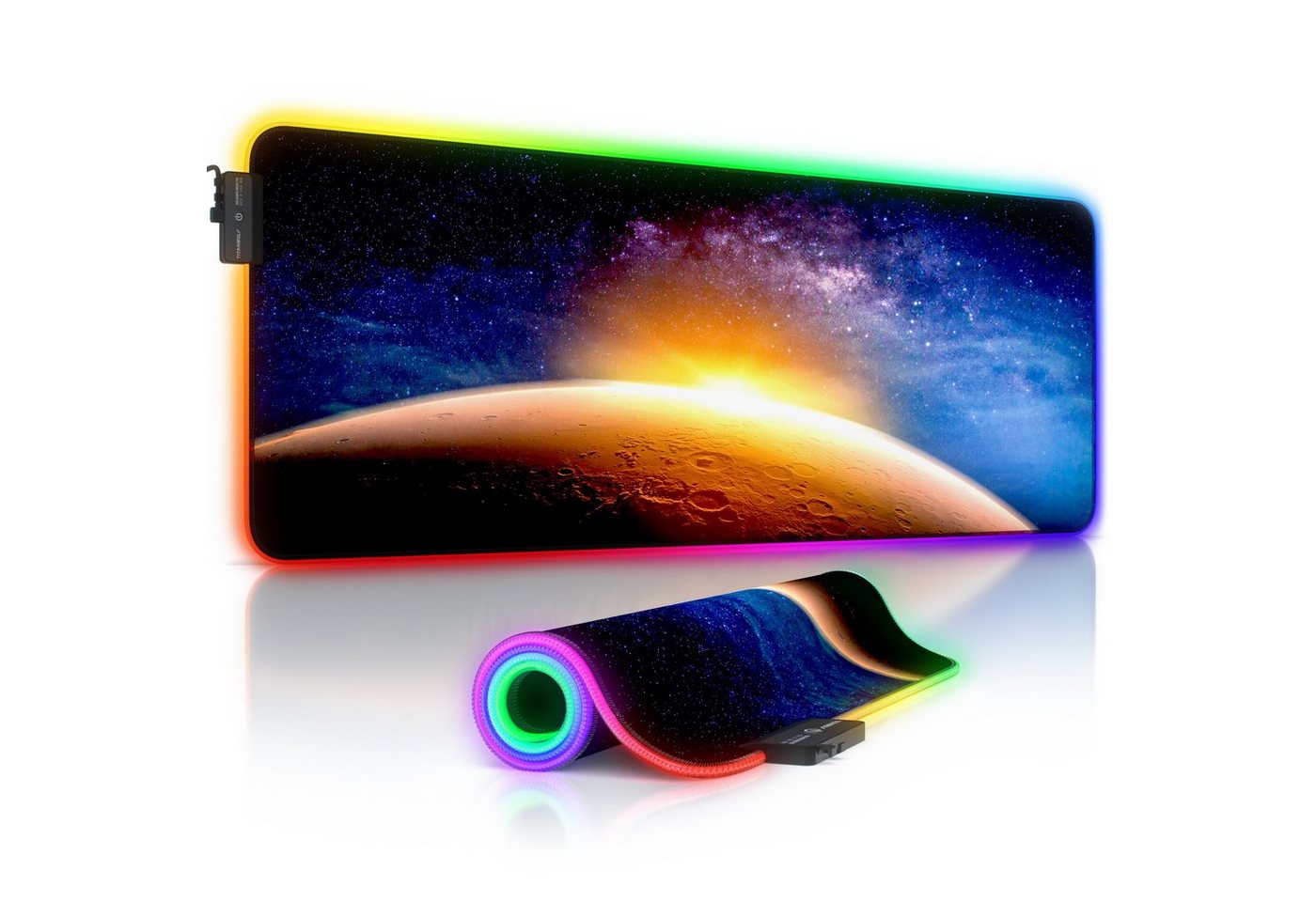 CSL Gaming Mauspad, RGB Gaming Mauspad - 800 x 300 mm XL Mousepad - LED Multi Color von CSL