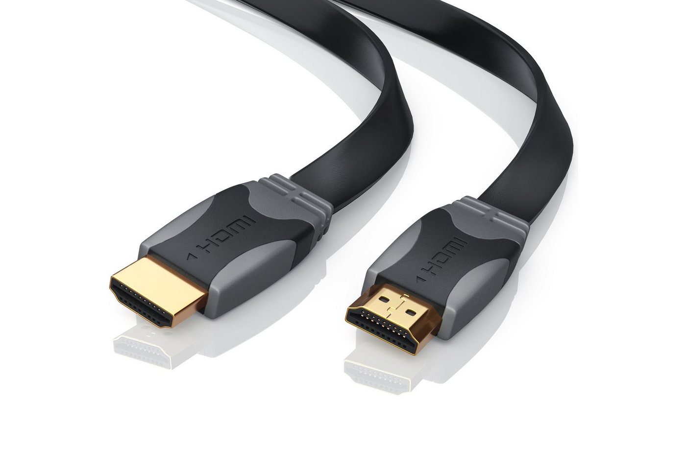 CSL HDMI-Kabel, 1.4a, HDMI Typ A (500 cm), Full HD Flachband-Kabel 1920x1080p 60Hz, 3D, Ethernet, ARC, flach, 5m von CSL