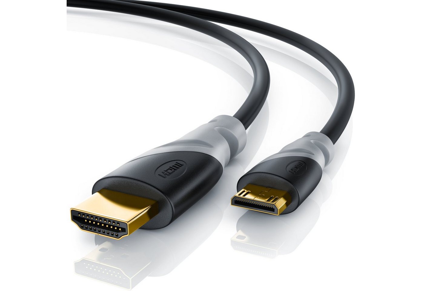 CSL HDMI-Kabel, 2.0, HDMI Typ C (Mini), HDMI Typ A (150 cm), Ultra HD, UHD, 2160p, 4k bei 30 Hz, 1080p, 3D, Ethernet - 1,5m von CSL