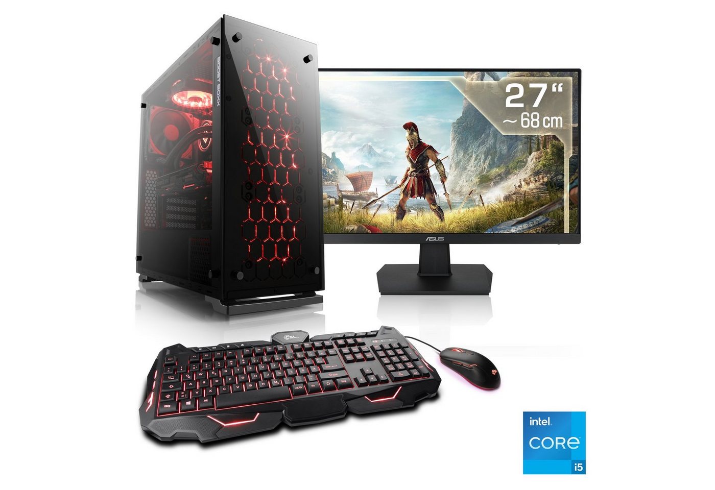 CSL HydroX V25125 Gaming-PC-Komplettsystem (27, Intel® Core i5 12400F, NVIDIA GeForce RTX 3050, 16 GB RAM, 1000 GB SSD)" von CSL