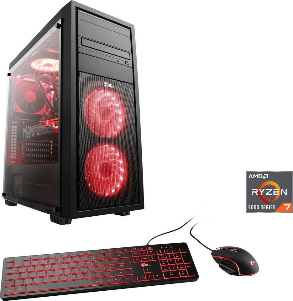 CSL HydroX V28319 Gaming-PC (AMD Ryzen 7 5700X, GeForce RTX 3060, 32 GB RAM, 2000 GB HDD, 1000 GB SSD, Wasserkühlung) von CSL