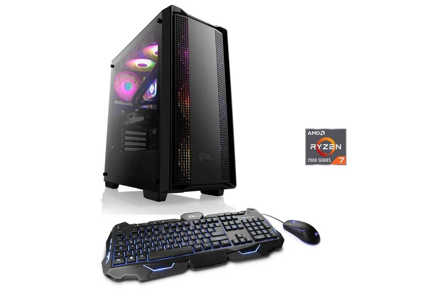 CSL HydroX V28341 Gaming-PC (AMD Ryzen 7 7700, GeForce RTX 3060, 32 GB RAM, 2000 GB SSD, Wasserkühlung) von CSL