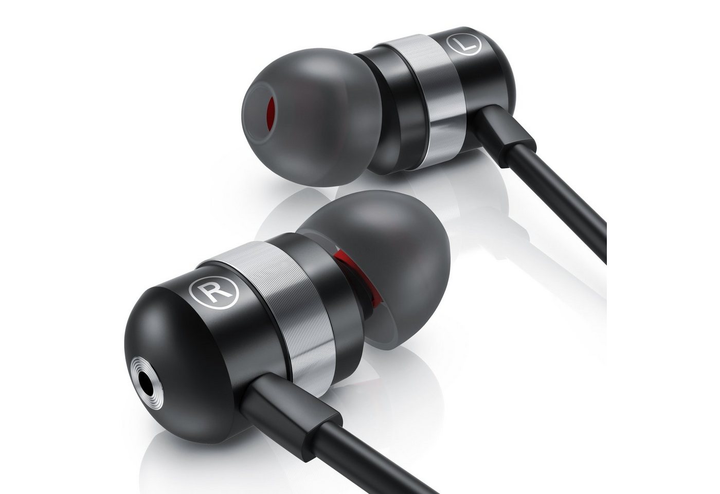 CSL In-Ear-Kopfhörer (Curved Ohrhörer mit 10mm Treiber robustes Aramid-Kabel mit Knickschutz) von CSL