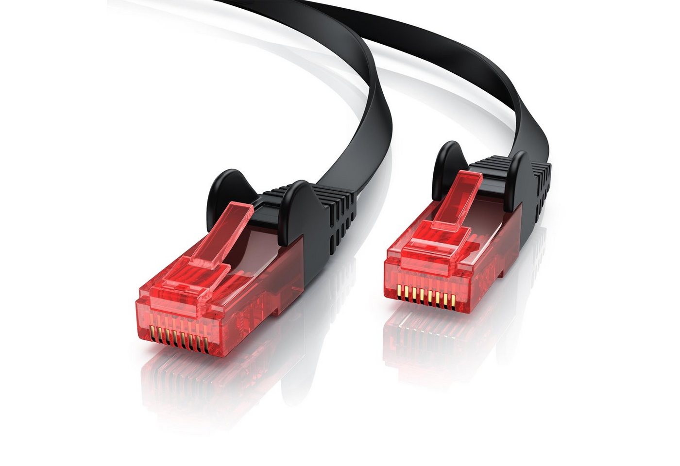 CSL LAN-Kabel, CAT.6, RJ-45 (Ethernet) (25 cm), CAT6 Flachband Netzwerkkabel Gigabit 1000Mbit/s Patchkabel flach 0,25m von CSL