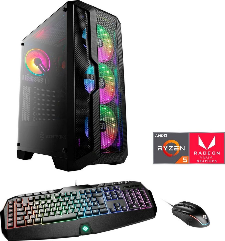 CSL Levitas T8513 Gaming-PC (AMD Ryzen 5 3400G, Radeon Vega 11, 16 GB RAM, 500 GB SSD, Luftkühlung) von CSL