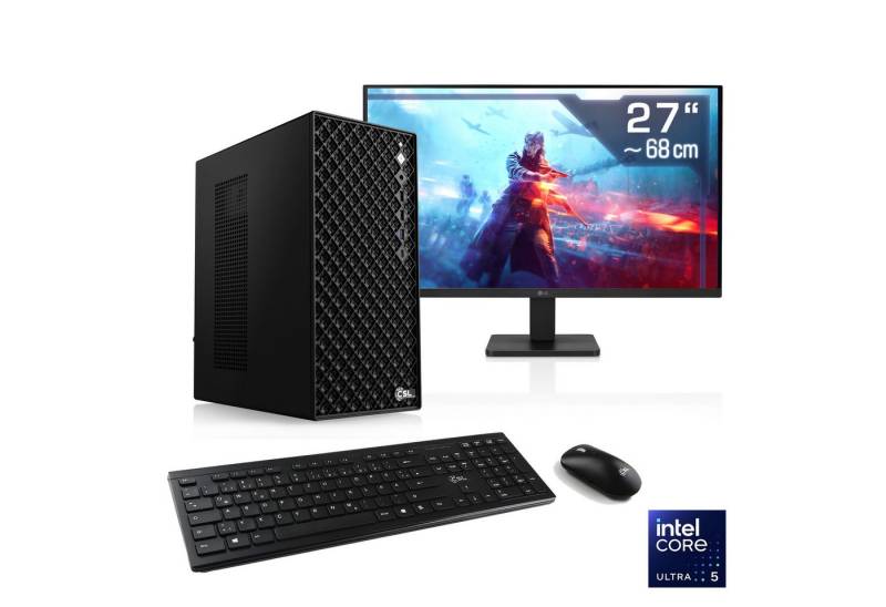 CSL Mystic V24053 Gaming-PC-Komplettsystem (27", Intel® 245KF, GeForce RTX 4060, 32 GB RAM, 1000 GB SSD) von CSL