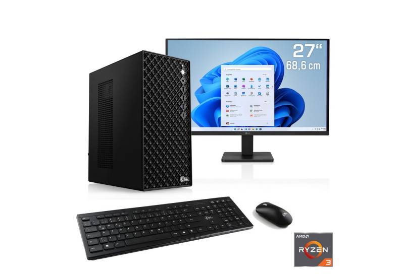 CSL Mystic V24095 PC-Komplettsystem (27", AMD Ryzen 3 3200G, 32 GB RAM, 1000 GB SSD) von CSL