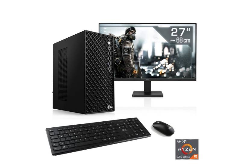 CSL Mystic V24098 PC-Komplettsystem (27", AMD Ryzen 5 5600, GeForce RTX 4060, 32 GB RAM, 1000 GB SSD) von CSL