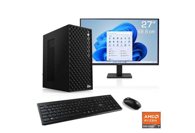 CSL Mystic V24121 PC-Komplettsystem (27", AMD Ryzen 7 8700G, 16 GB RAM, 1000 GB SSD) von CSL