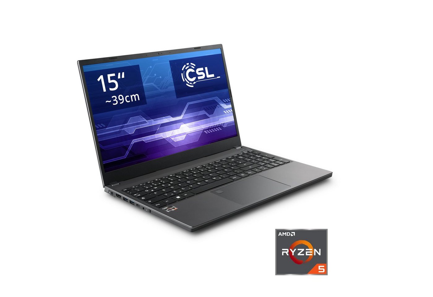 CSL R'Evolve C15 5500U / 16GB / 1000GB / Windows 11 Home Notebook (39,6 cm/15,6 Zoll, 1000 GB SSD) von CSL