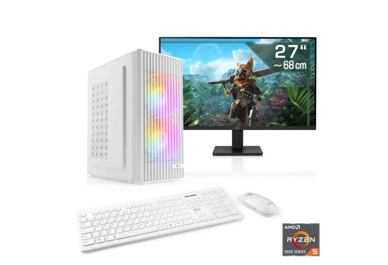 CSL Spectrum V25214 PC-Komplettsystem (27", AMD Ryzen 5 5600, 6GB, 16 GB RAM, 1000 GB SSD) von CSL