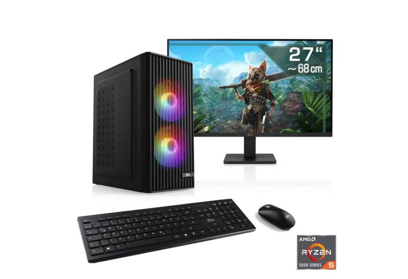 CSL Spectrum V25216 PC-Komplettsystem (27", AMD Ryzen 5 5600, 6GB, 32 GB RAM, 1000 GB SSD) von CSL