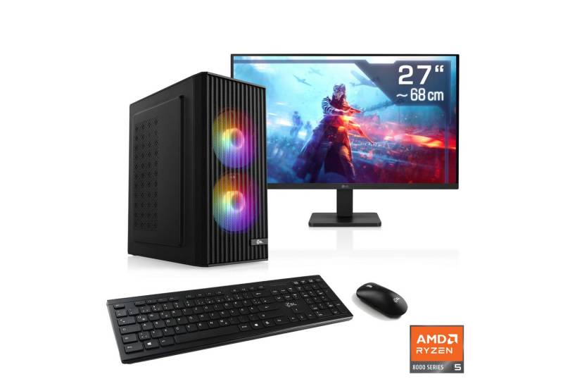 CSL Spectrum V25229 PC-Komplettsystem (27", AMD Ryzen 5 8400F, 8GB, 16 GB RAM, 1000 GB SSD) von CSL