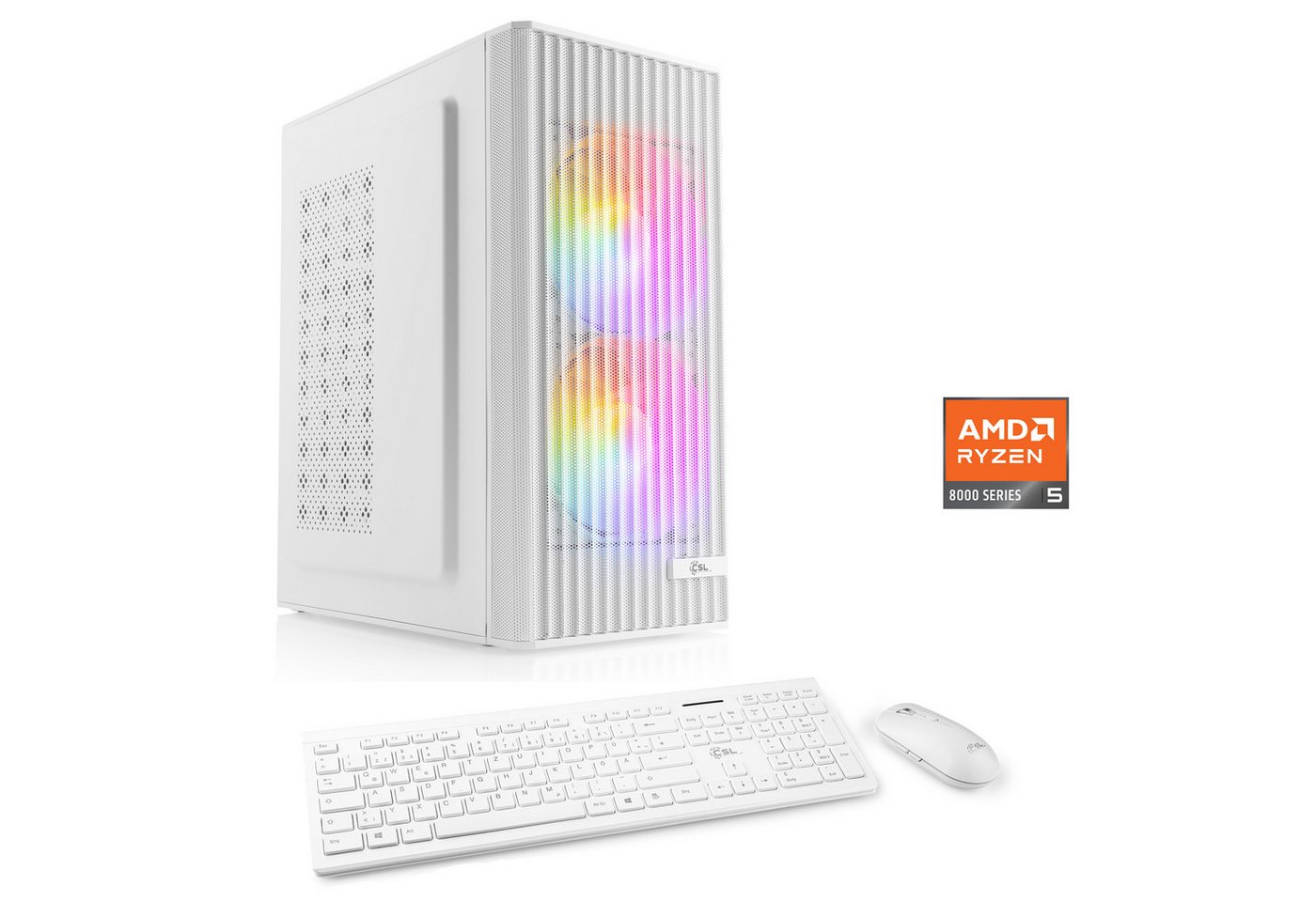 CSL Spectrum V26327 PC (AMD Ryzen 5 8600G, 32 GB RAM, 1000 GB SSD, Luftkühlung) von CSL