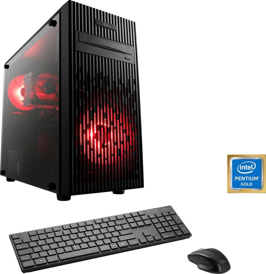 CSL Speed V1714 PC (Intel® Pentium Gold G6400, Intel UHD Graphics 610, 16 GB RAM, 1000 GB SSD, Luftkühlung) von CSL