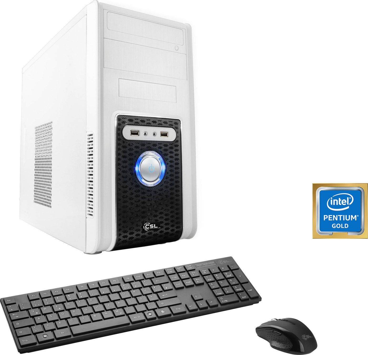 CSL Speed V1814 PC (Intel® Pentium Gold G6400, UHD Graphics 610, 8 GB RAM, 500 GB SSD, Luftkühlung) von CSL
