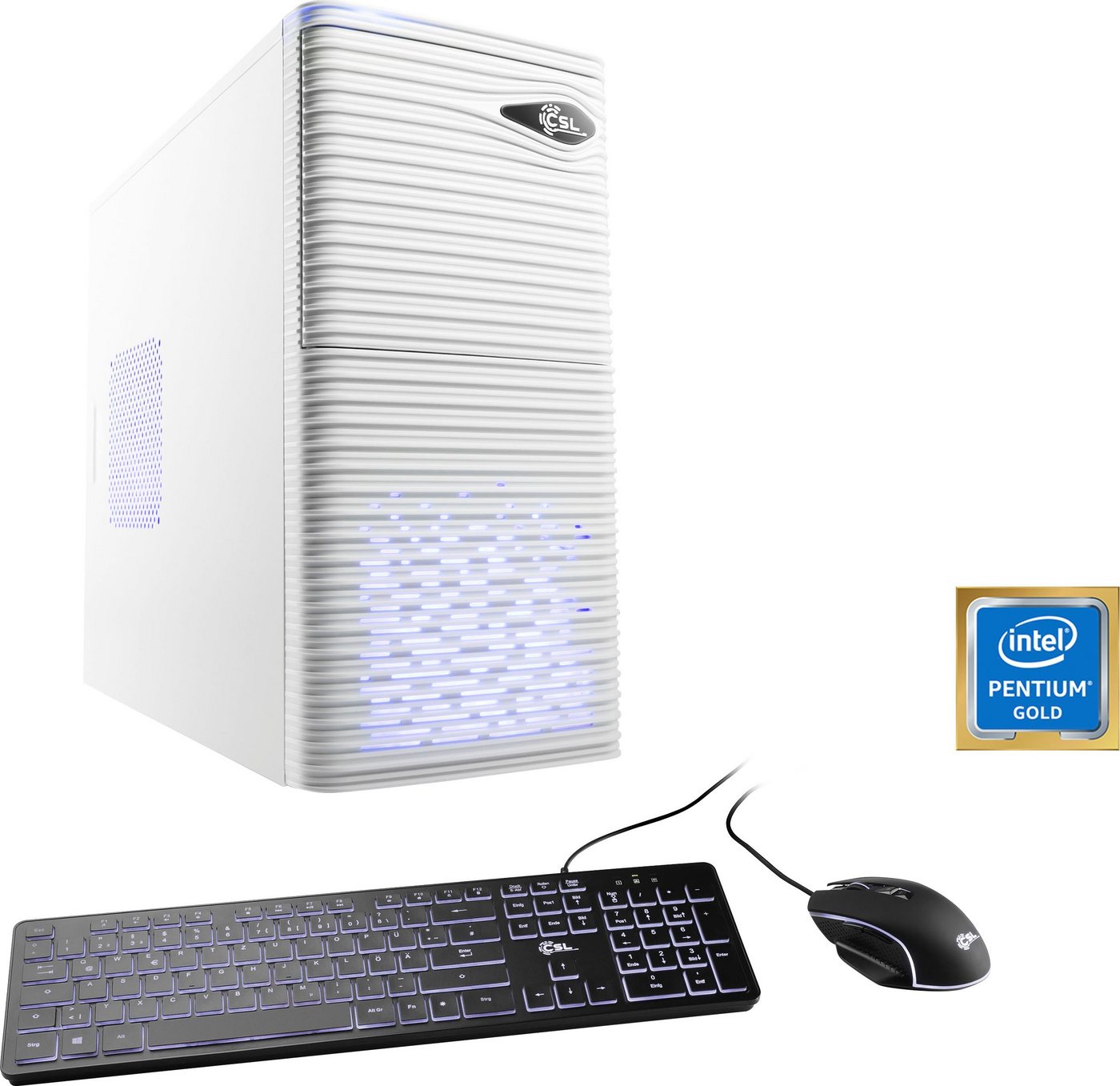 CSL Speed V21810 PC (Intel® Pentium Gold G6400, 8 GB RAM, 500 GB SSD, Luftkühlung) von CSL